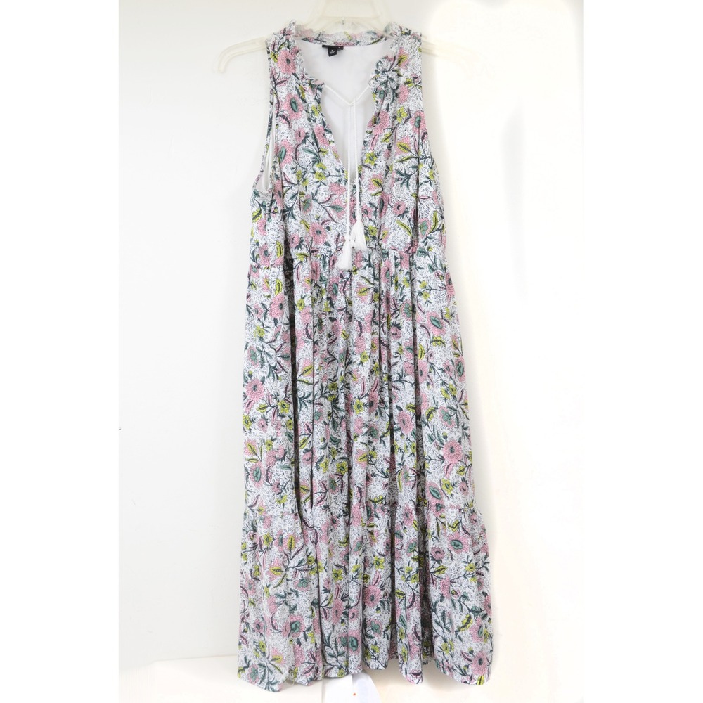 TORRID Plus 1X Midi Wash Gauze Tiered Chessie Linework Floral Dress Romantic